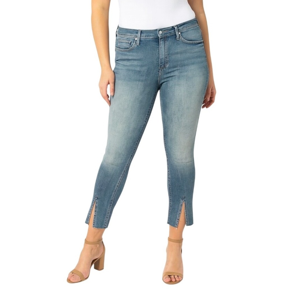 Hudson Womens Moxie Blue Nico Ankle Straight Leg‎ Slit Hem Jeans Denim Size 29